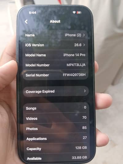 Apple iPhone 14 Pro non pta jv space black colour
