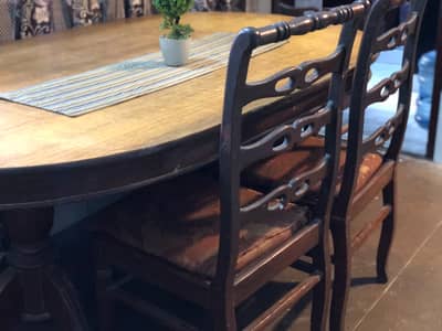 Classic Wooden Dining Table with 3 Chairs – Vintage Design