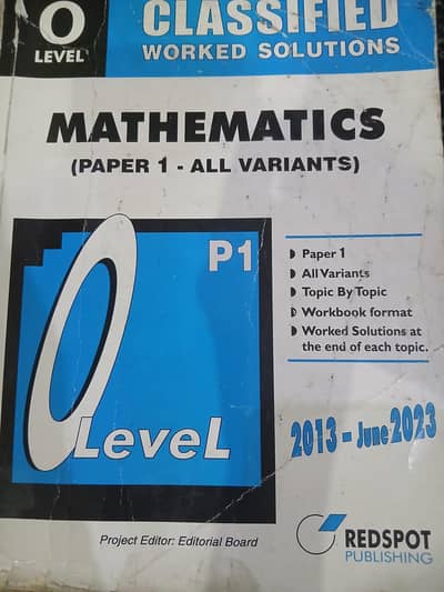 Cambridge O level Mathematics Paper 1