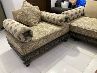 Luxury style big size 6 seater sofa set 3-2-1