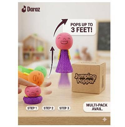 Emoji Jumping Popper Doll - Kids Bouncing Spring Toy - Funny Bounce Elf Popper Toy for Kids Birthday Party Return Gifts & Goodie Bags Stuffers (Random Colors) R5697