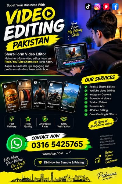 Professional Video Editing Pakistan  | WhatsApp Now!