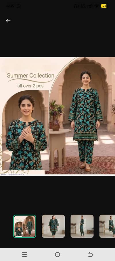 Super quality 2 piece ladies Unstiched dress