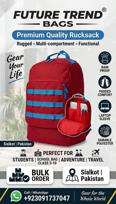 Tokyo Red Blue Backpack
