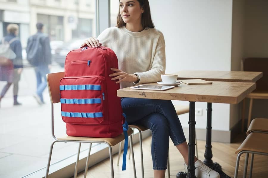 Tokyo Red Blue Backpack 1