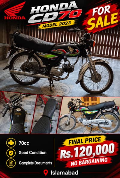 Honda CD 70 2023 whatapp 03126889997