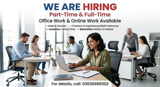 WE HIRING MALE AND FEMALES STAFF FOR OFFICE WORK