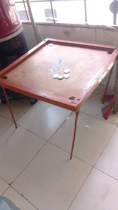 carom board wooden with metal frame