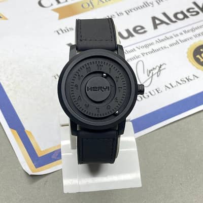HERYI Magnetic Ball Bearing Watch All Black (Urdu Numerals)