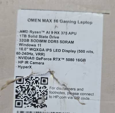 HP OMEN Max 16 / Ryzen 9 - (32GB / 1TB) RTX 5080 Box Packed