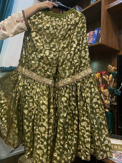 Beautiful Mehndi Gharara Dress