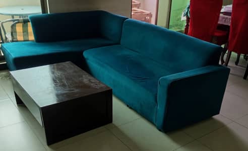 L Shaped Sofa, 5 seater velvet