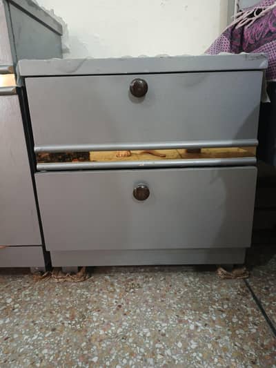 Bed with drawers and dressing table