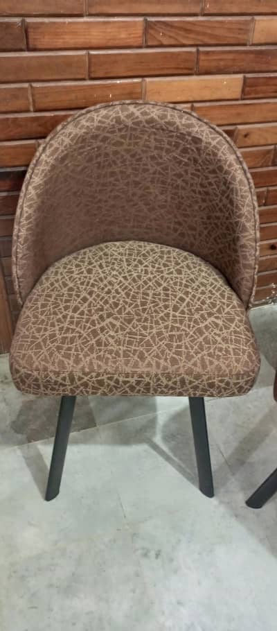 Dinning chairs with metal body and fabric poshish
