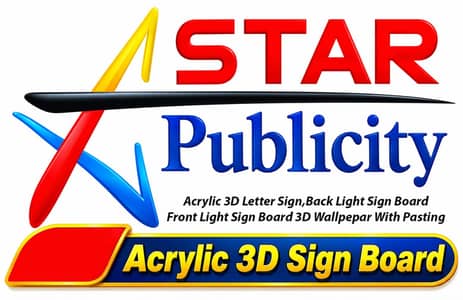  3D Sign Board | Pana Flex | UV DTF Sticker | Wallpaper Pasting 