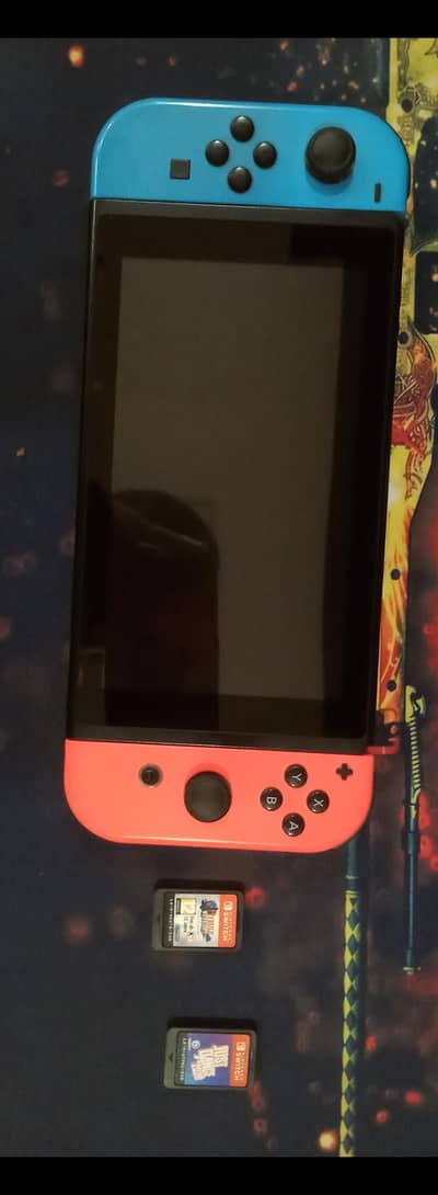nintendo switch for sale with 2 games and dock