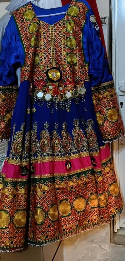 Heavy Embroidered Afghan Kabuli Dress – Traditional Party Wear