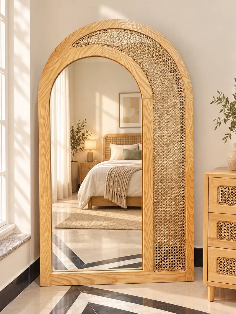 Arched Cane Mirror 0