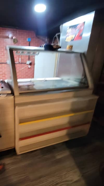 Commercial Glass Display Counter / Salad Prep Counter with Steel Bowls