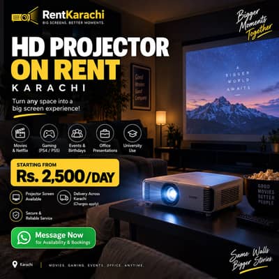  HD PROJECTOR ON RENT – KARACHI