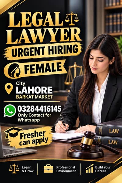 urgently hiring Legal Lawyer