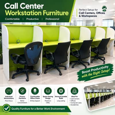 Office Workstation Desk with Study Carrels & Office Chairs | Cubicles
