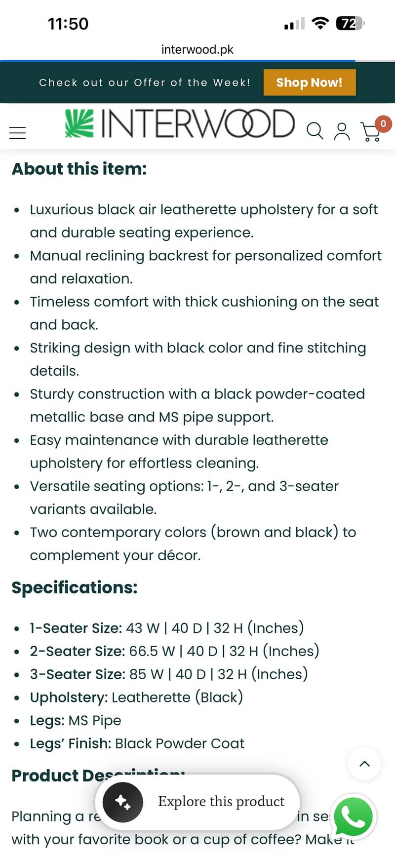 Interwood sofa set 2
