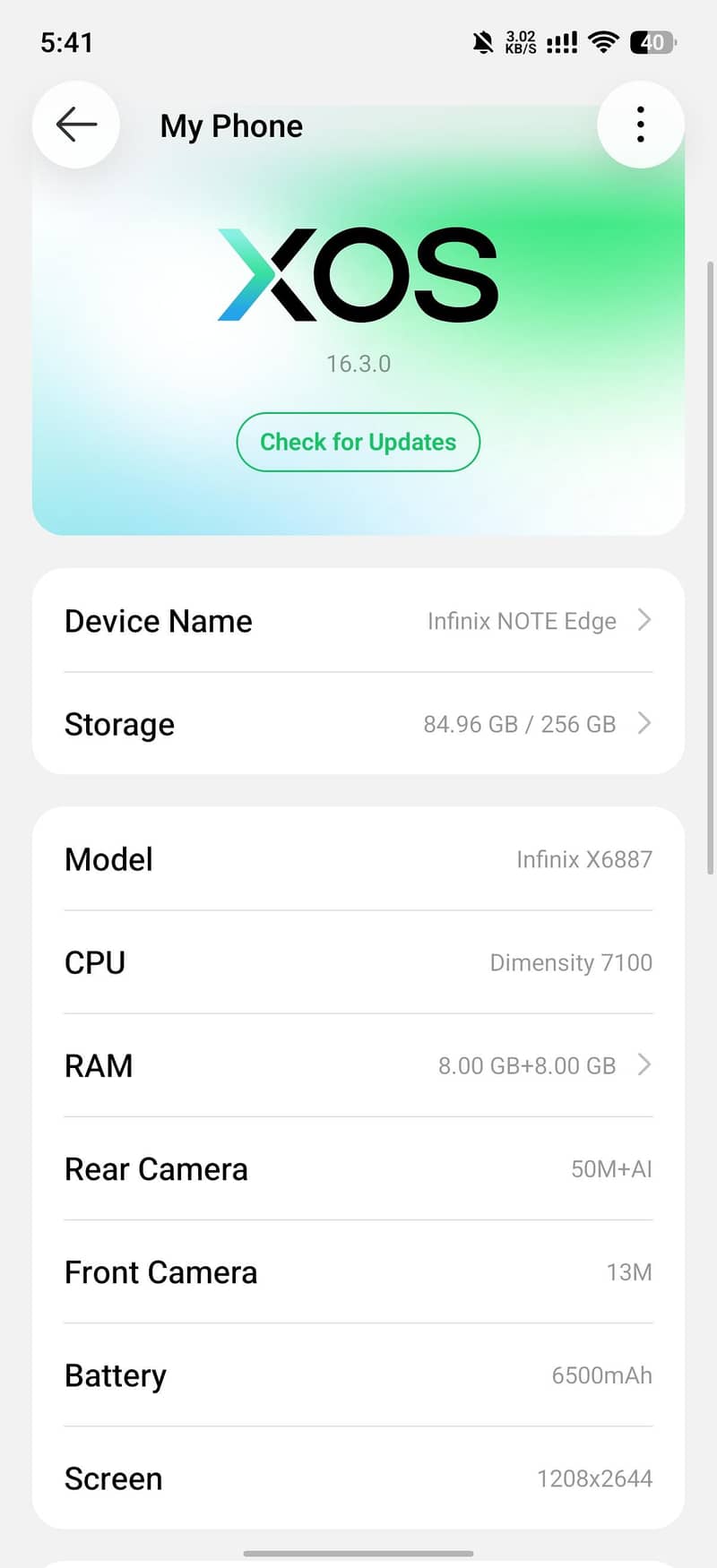 Infinix Note Edge 0