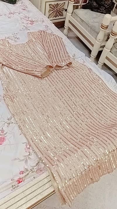 2 piece chiffon dress with sequins