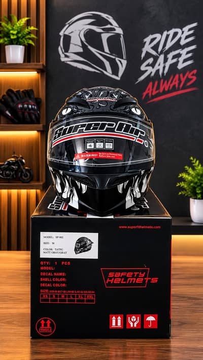 Brand New Full Face Motorcycle Helmet – Stylish & Safe | SP-902