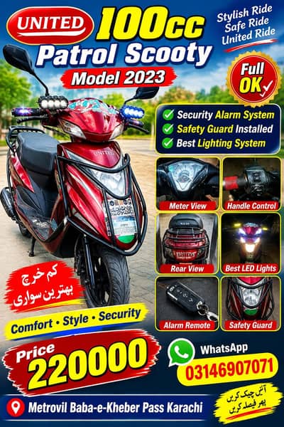 United hundred cc scooty safety guard  03146907071