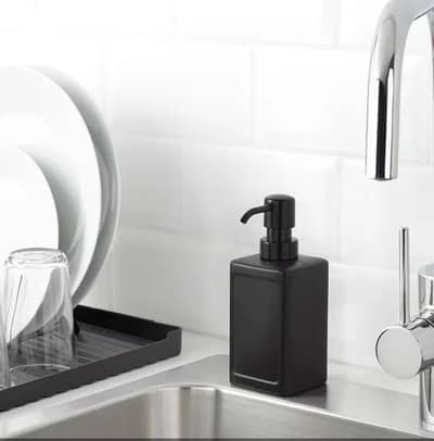 IKEA RINNIG Soap dispenser, Black & Lightgreen, 450 ml