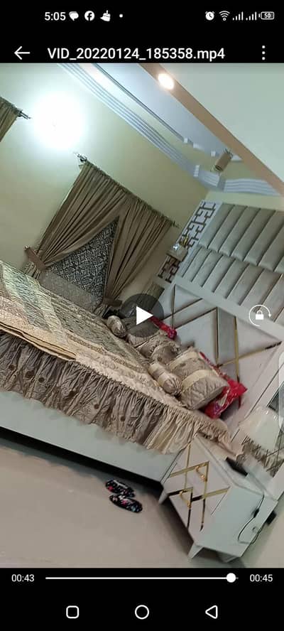 bed 7 by 7 in size with metrus and wall  in good condition