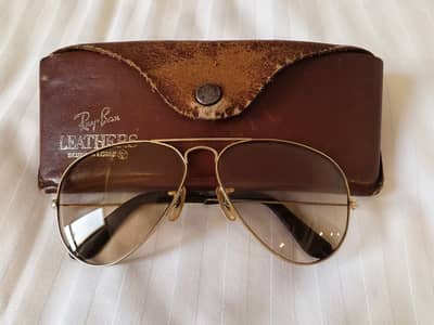 Ray Ban Bausch & Lomb Leather Vintage Sunglasses