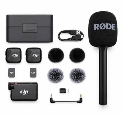 DJI Mini Mic + RØDE Interview GO Handle — Complete Set