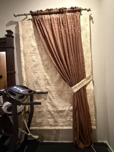 Curtain Set for Sale | Elegant Brown & Cream Curtains