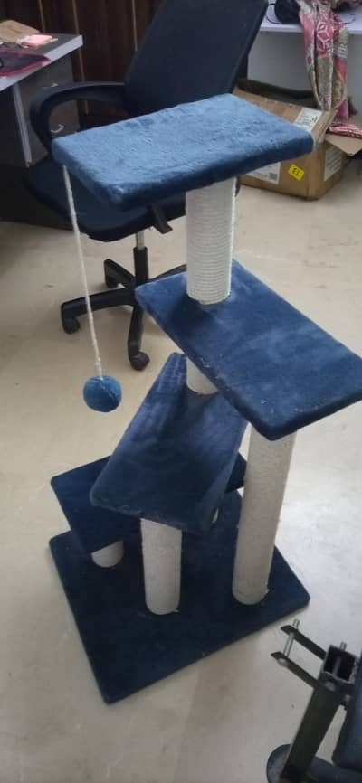 Multi-Level Blue Cat Tree & Scratching Post