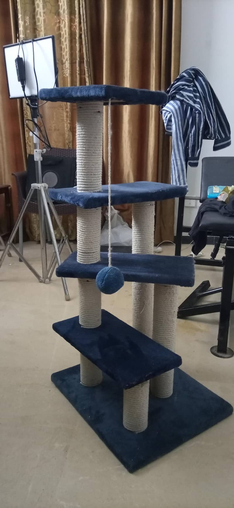 Multi-Level Blue Cat Tree & Scratching Post 1