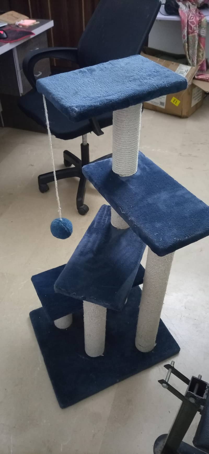 Multi-Level Blue Cat Tree & Scratching Post 2