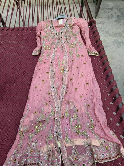 bridal waleema tail gown
