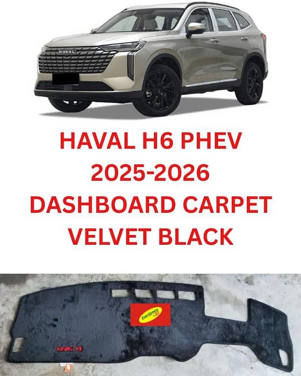 Car Haval H6 Phev 2025-2026 Heavy Velvet Dashboard Mats - High Quality Dash Mat Carpets - Anti-Scratch | Washable | Velvet Material - Protects Dashboard From UV Rays