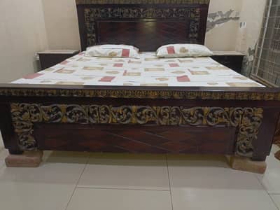 wooden bed