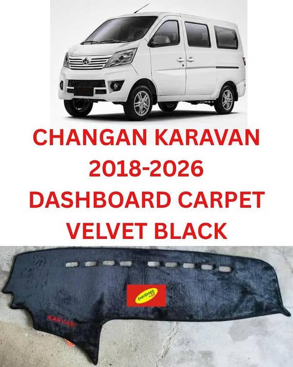 Car Changan Karvaan 2018-2026 Heavy Velvet Dashboard Mats - High Quality Dash Mat Carpets - Anti-Scratch | Washable | Velvet Material - Protects Dashboard From UV Rays