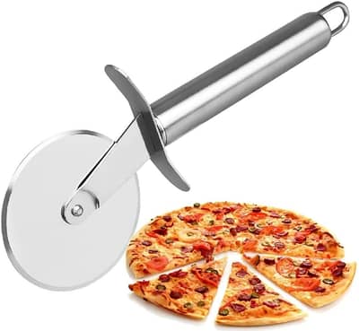 stainless steel pizza cutter for easy slicing