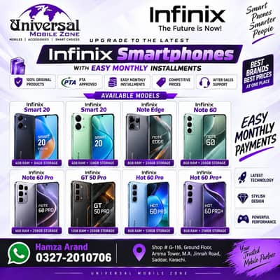 Infinix Mobiles on Easy Installments | PTA Approved