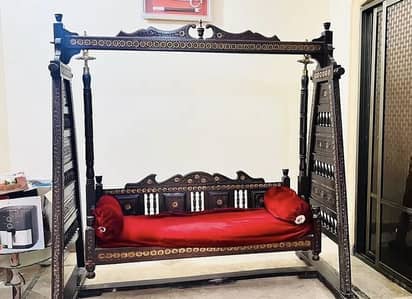 Handcrafted Solid Wooden Jhula / Swing | Traditional Carved Design