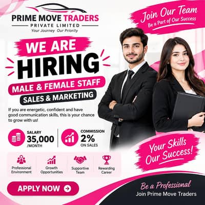 hiring male female staff sales marketing