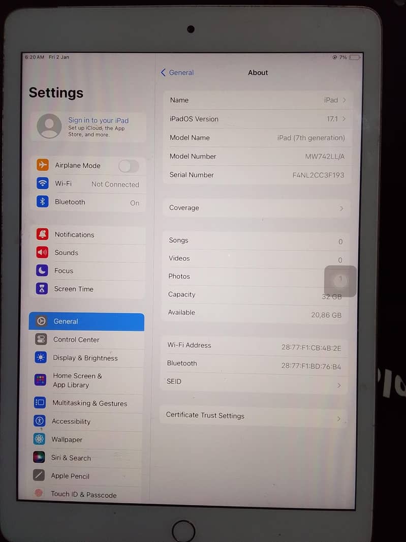 ipad 7th generation 32gb 0