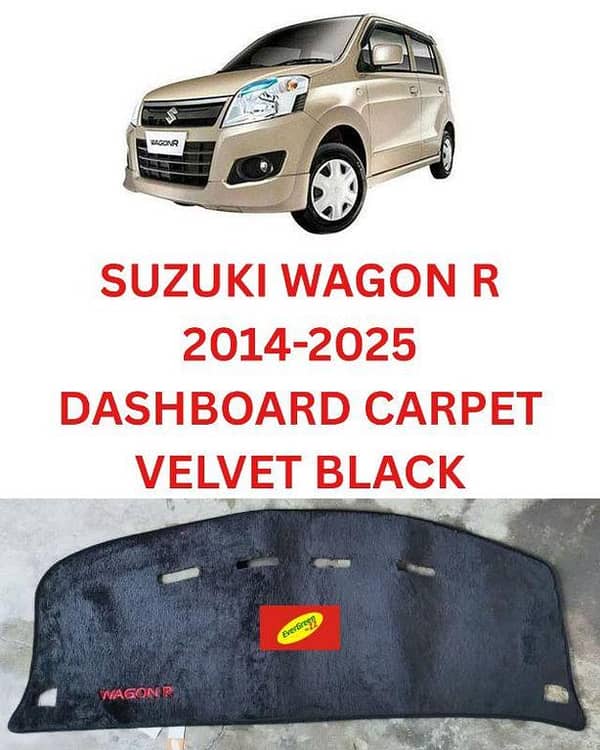Car Suzuki Wagon R 2014-2025 Heavy Velvet Dashboard Mats - High Quality Dash Mat Carpets - Anti-Scratch | Washable | Velvet Material - Protects Dashboard From UV Rays