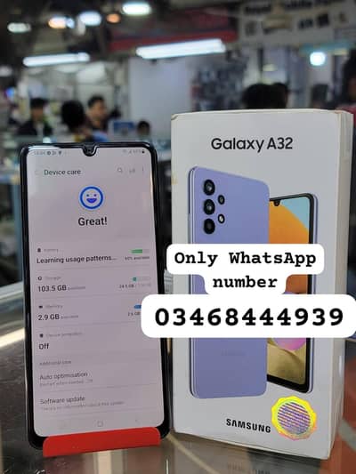 Samsung a32 6/128  tasvir ke upar number WhatsApp per rabta karo